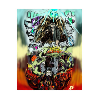 Edgy Matte Vertical Posters with Graffiti Angels, Urban Wall Art, Street Art Decor, Hip Hop Room Decor, Unique Gift for Teenagers