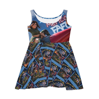 Patriotic 'Because Merica' Women's Skater Dress – All-Over Print Americana Style
