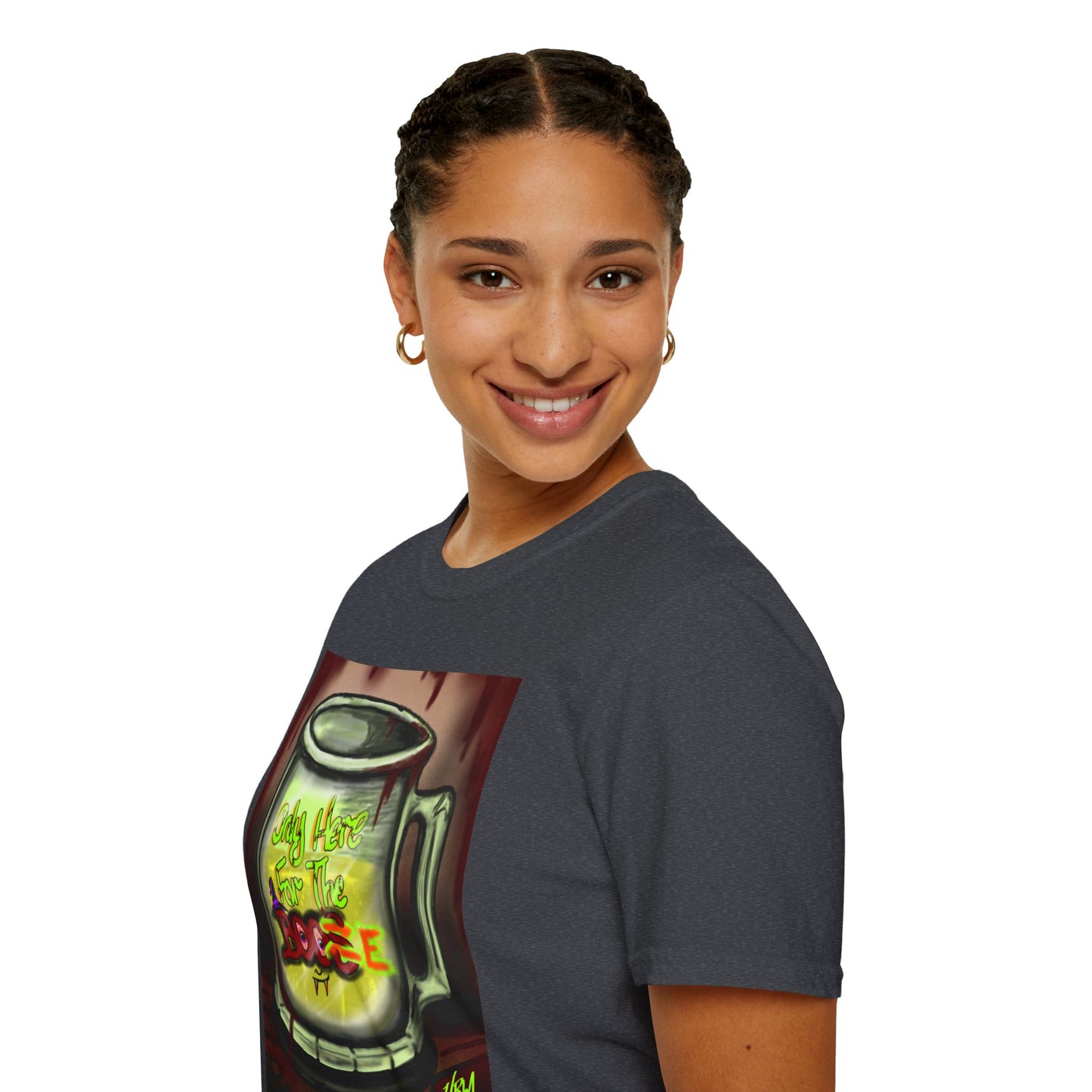 Here For the Boos Unisex Softstyle T-Shirt, Casual Streetwear, Urban Fashion, Unique Graphic Tee, Perfect Gift for Art Lovers