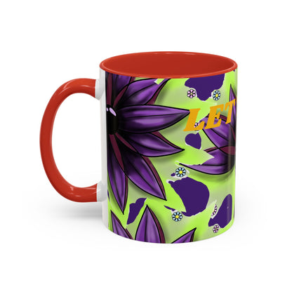 Vibrant Flower Accent Coffee Mug - 11oz & 15oz Semicolon Let Them Design