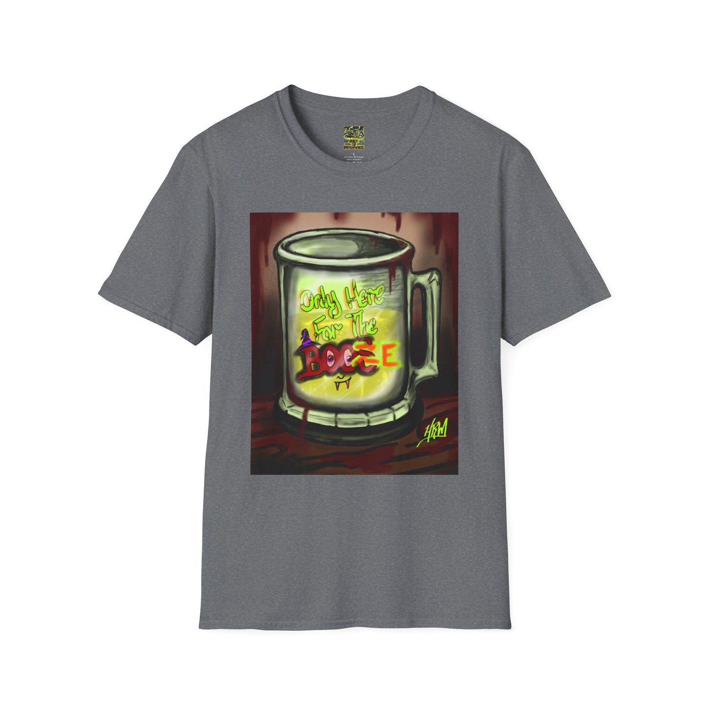 Here For the Boos Unisex Softstyle T-Shirt, Casual Streetwear, Urban Fashion, Unique Graphic Tee, Perfect Gift for Art Lovers