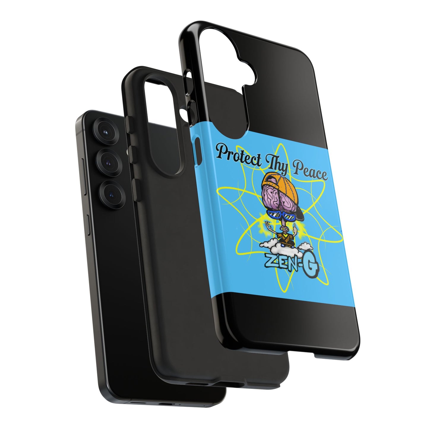 Protect Thy Peace Phone Case, Zen G Tough Case for Stress Relief, Unique Phone Accessory, Holiday Gift, Vibrant Design