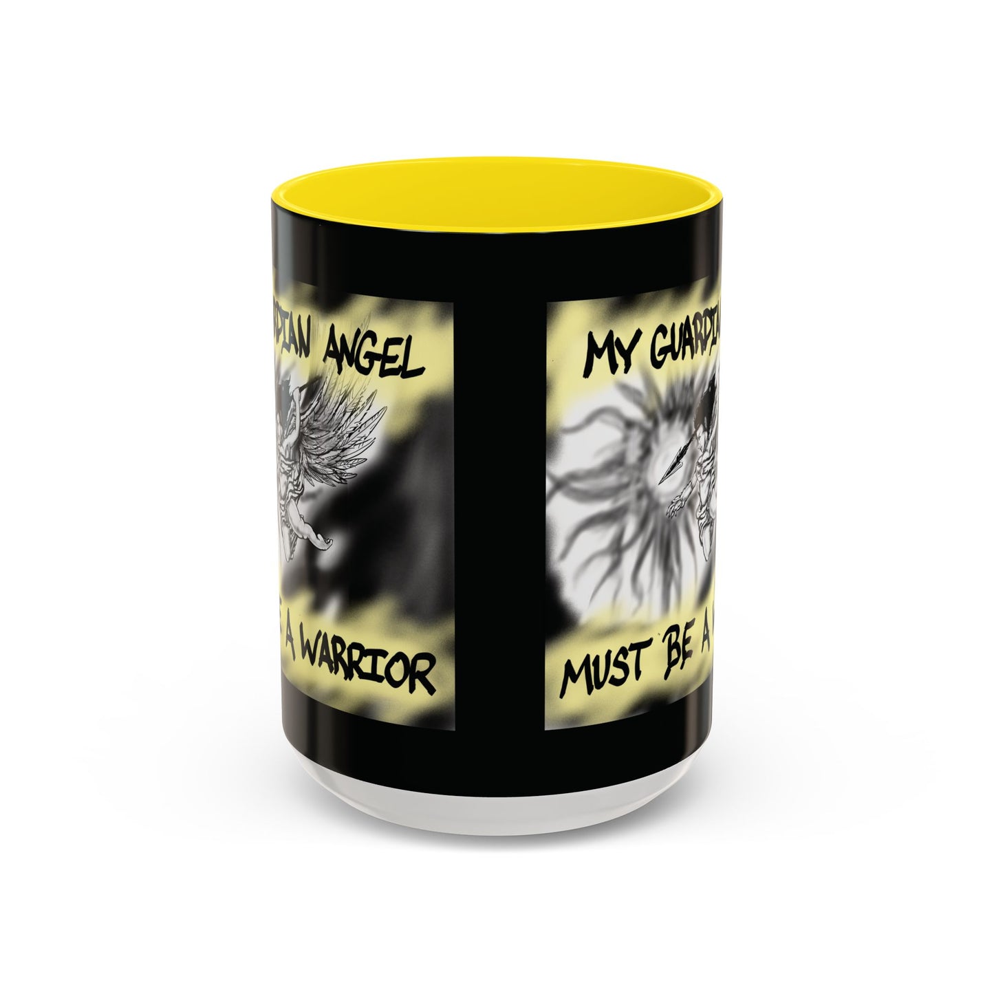 Guardian Angel Warrior Coffee Mug, Spiritual Gift, Protector Mug, Angel Decor, Cosy Homeware, Inspirational Quote