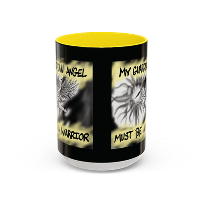 Guardian Angel Warrior Coffee Mug, Spiritual Gift, Protector Mug, Angel Decor, Cosy Homeware, Inspirational Quote