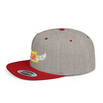 Unique Flat Bill Snapback Hat, Trendy Cap for Streetwear, Graphic Design Hat, Gift for Him, Cool Fashion Accessory