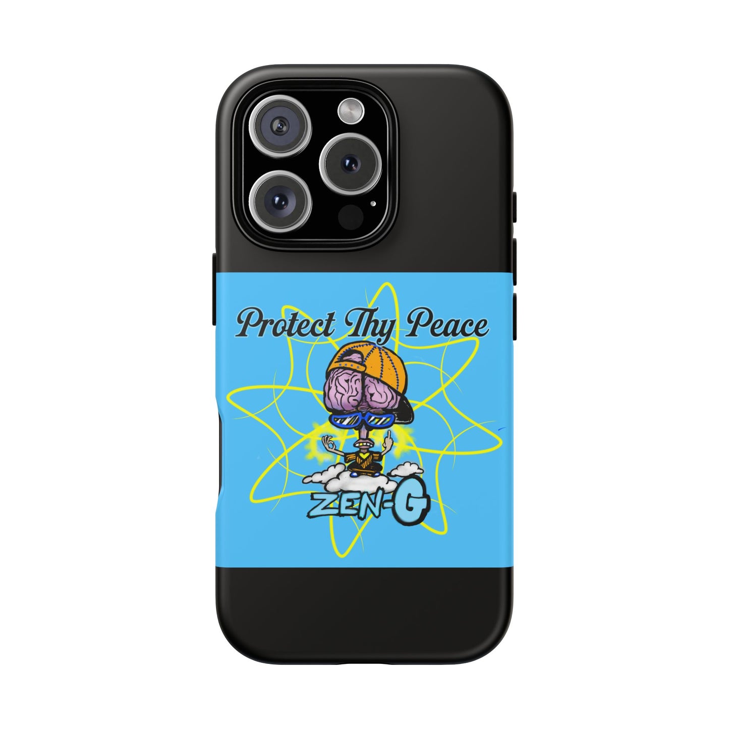 Protect Thy Peace Phone Case, Zen G Tough Case for Stress Relief, Unique Phone Accessory, Holiday Gift, Vibrant Design
