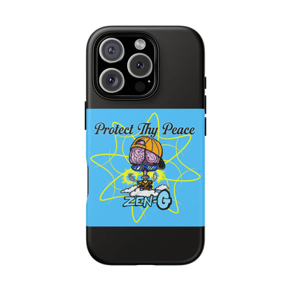 Protect Thy Peace Phone Case, Zen G Tough Case for Stress Relief, Unique Phone Accessory, Holiday Gift, Vibrant Design