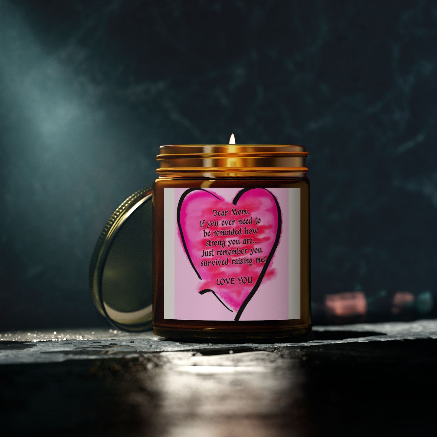 Heartfelt Scented Candle - Dear Mom Quote, Relaxing Gift, Aromatherapy, Home Décor, Mother's Day Gift, Self-Care