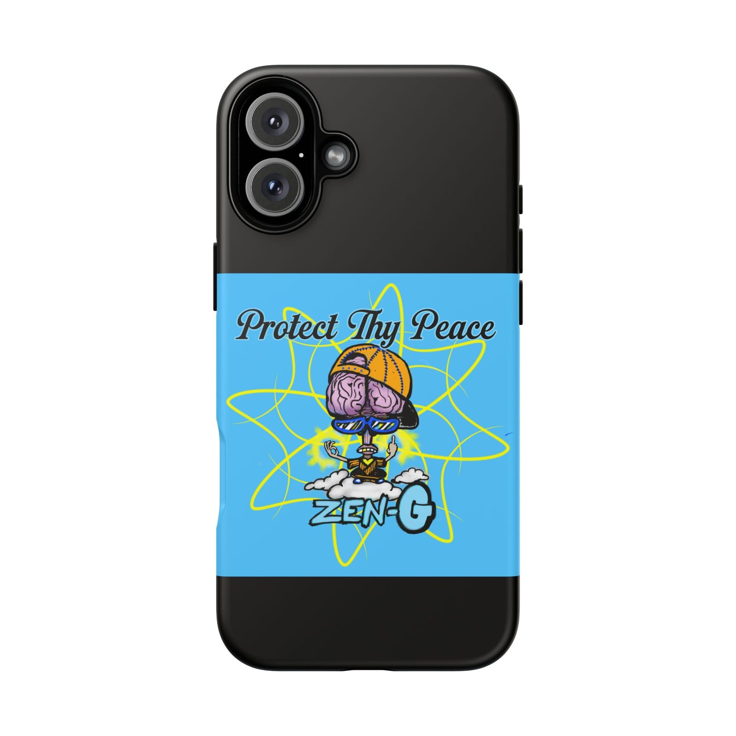 Protect Thy Peace Phone Case, Zen G Tough Case for Stress Relief, Unique Phone Accessory, Holiday Gift, Vibrant Design