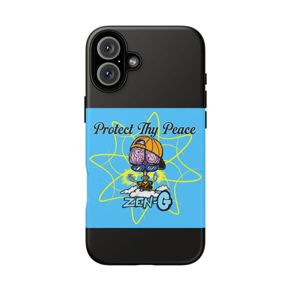 Protect Thy Peace Phone Case, Zen G Tough Case for Stress Relief, Unique Phone Accessory, Holiday Gift, Vibrant Design
