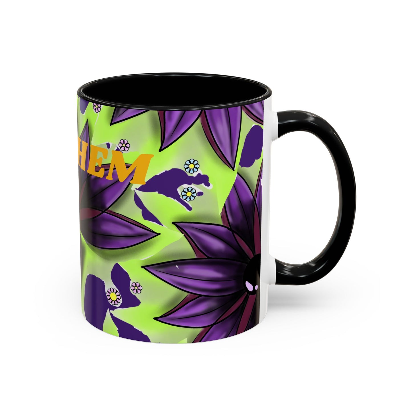 Vibrant Flower Accent Coffee Mug - 11oz & 15oz Semicolon Let Them Design