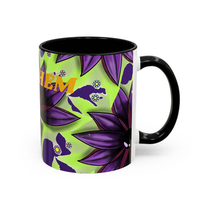 Vibrant Flower Accent Coffee Mug - 11oz & 15oz Semicolon Let Them Design