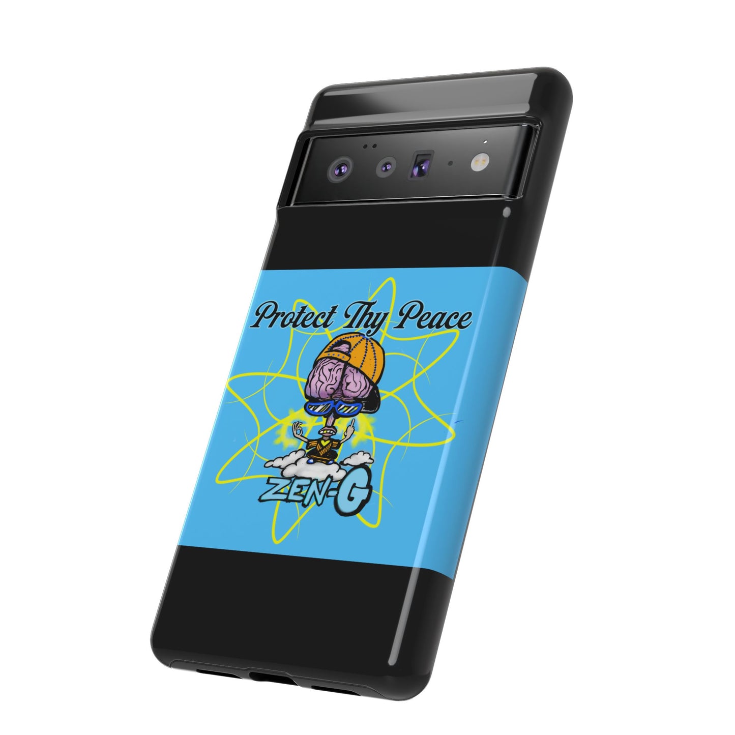 Protect Thy Peace Phone Case, Zen G Tough Case for Stress Relief, Unique Phone Accessory, Holiday Gift, Vibrant Design