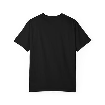 Dreaming of Chaos heavyweight tee — black, back view