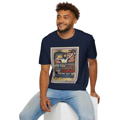 Retro Patriotic T-Shirt — 'I Wake Up in the Morning and Piss Stars' Graphic Tee