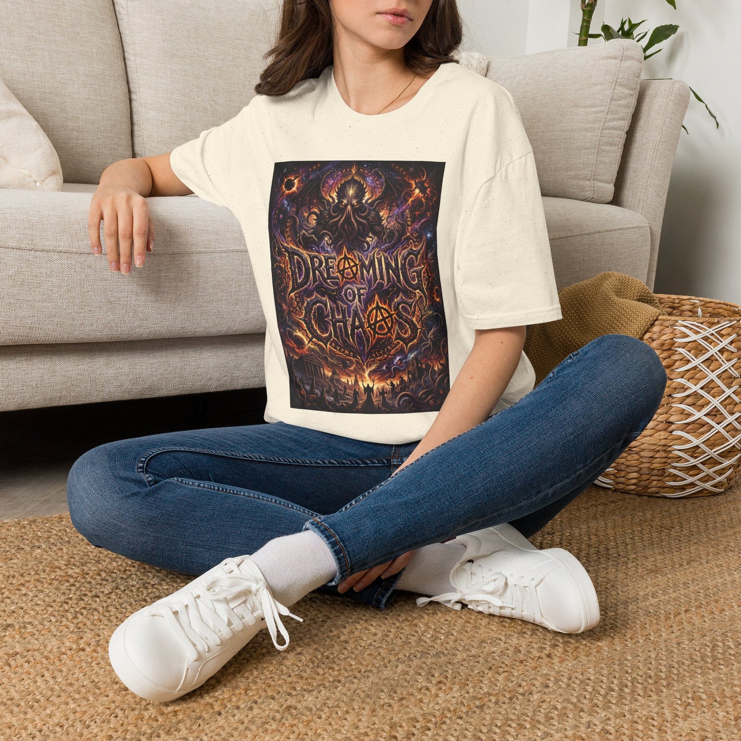 Dreaming of Chaos T‑Shirt — Dark Cosmic Horror Graphic Tee
