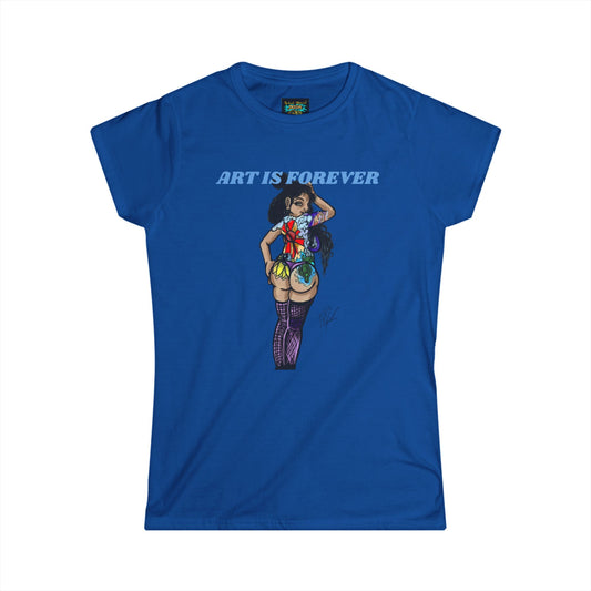 Art is Forever Women's Softstyle Tee, Trendy Graphic Tee, Art Lover Gift, Casual Wear, Unique Art Apparel, Stylish Tee for Art Enthusiasts