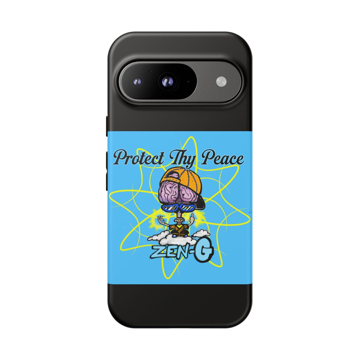 Protect Thy Peace Phone Case, Zen G Tough Case for Stress Relief, Unique Phone Accessory, Holiday Gift, Vibrant Design