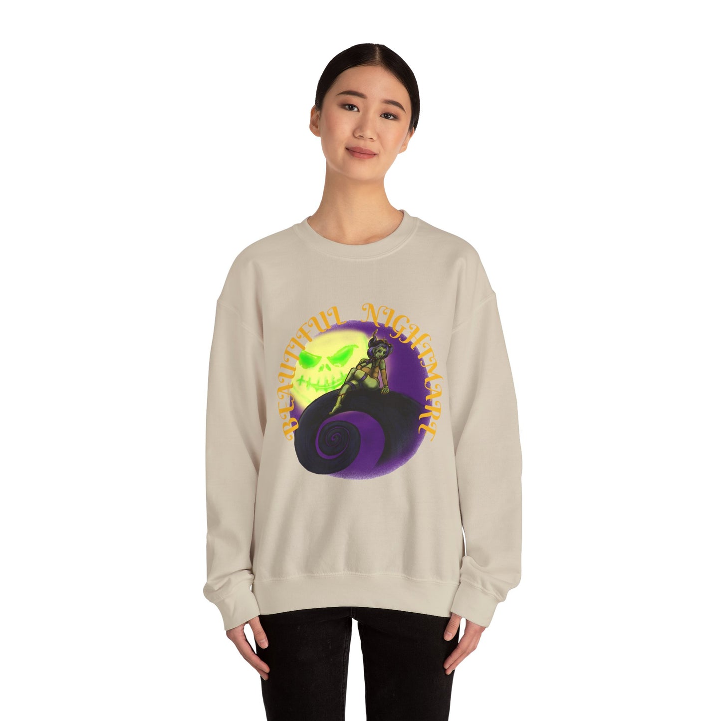 Spooky Vibes Unisex Crewneck Sweatshirt - Perfect for Halloween, Casual Wear, Gift for Fans, Cozy Fall Outfit, Nightmare Design
