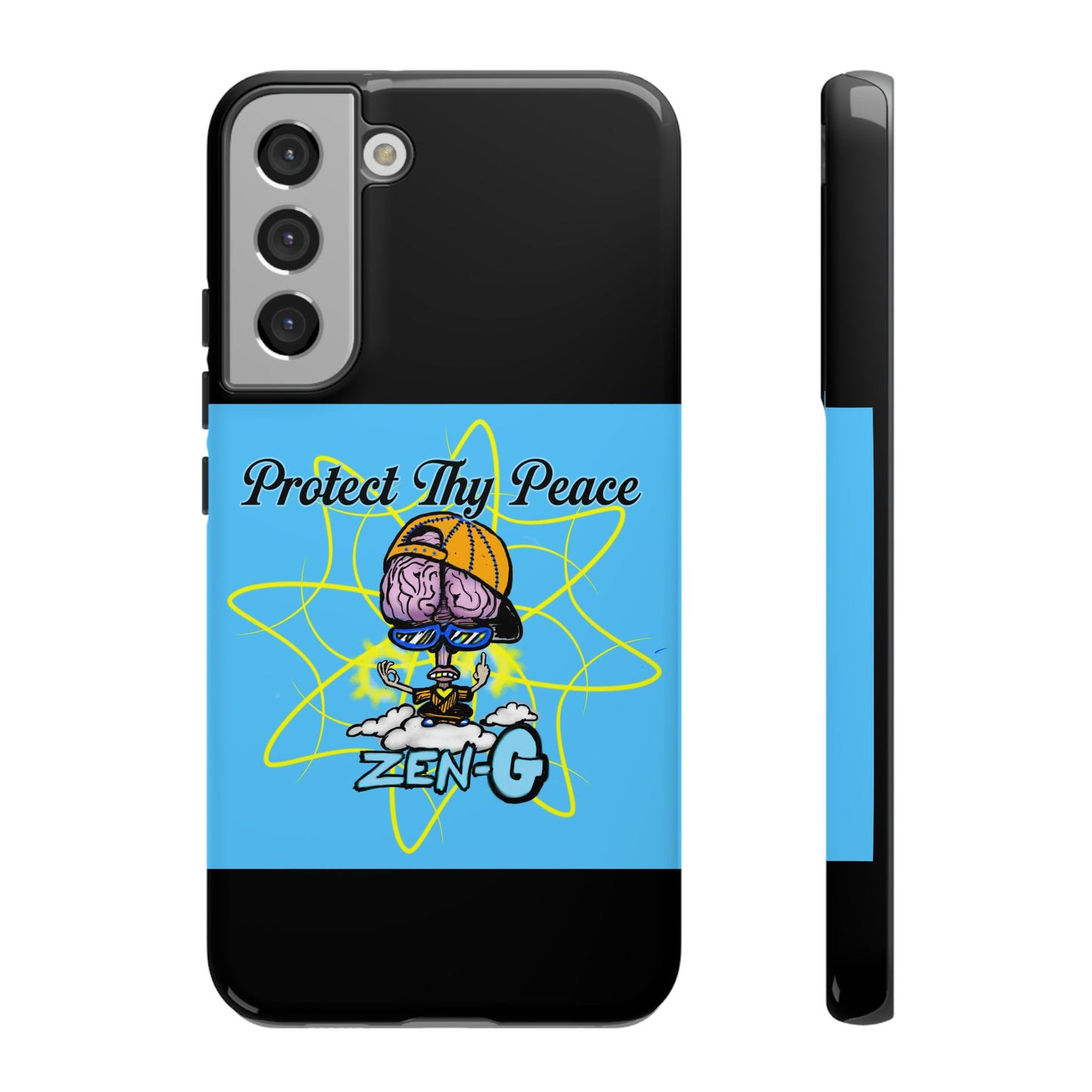 Protect Thy Peace Phone Case, Zen G Tough Case for Stress Relief, Unique Phone Accessory, Holiday Gift, Vibrant Design
