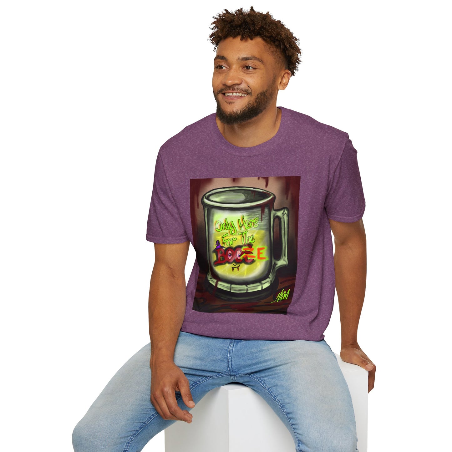 Here For the Boos Unisex Softstyle T-Shirt, Casual Streetwear, Urban Fashion, Unique Graphic Tee, Perfect Gift for Art Lovers
