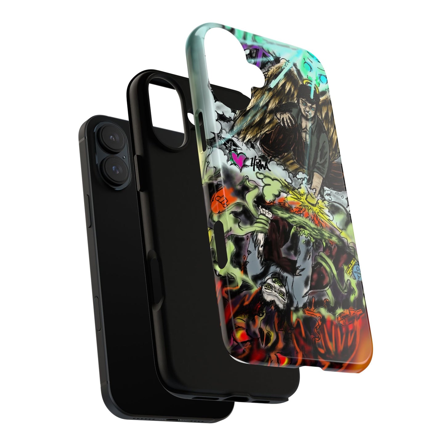 Tough Cases Phone Case, Edgy Art Phone Cover, Unique Gift for Him, Phone Accessories, Halloween Decor