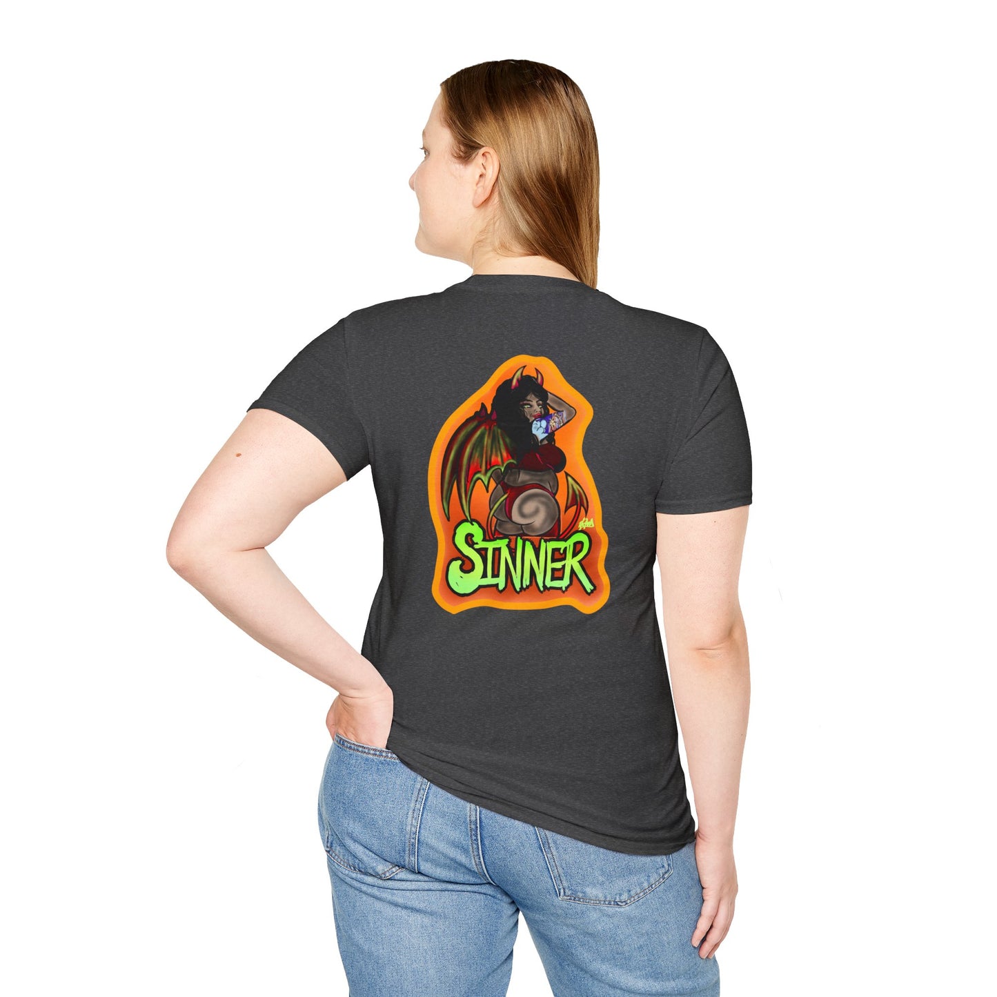 Saint and Sinner Graphic T-Shirt, Unisex Tee for Halloween, Gift for Friends, Statement Shirt, Casual Wear, Gothic Aesthetic