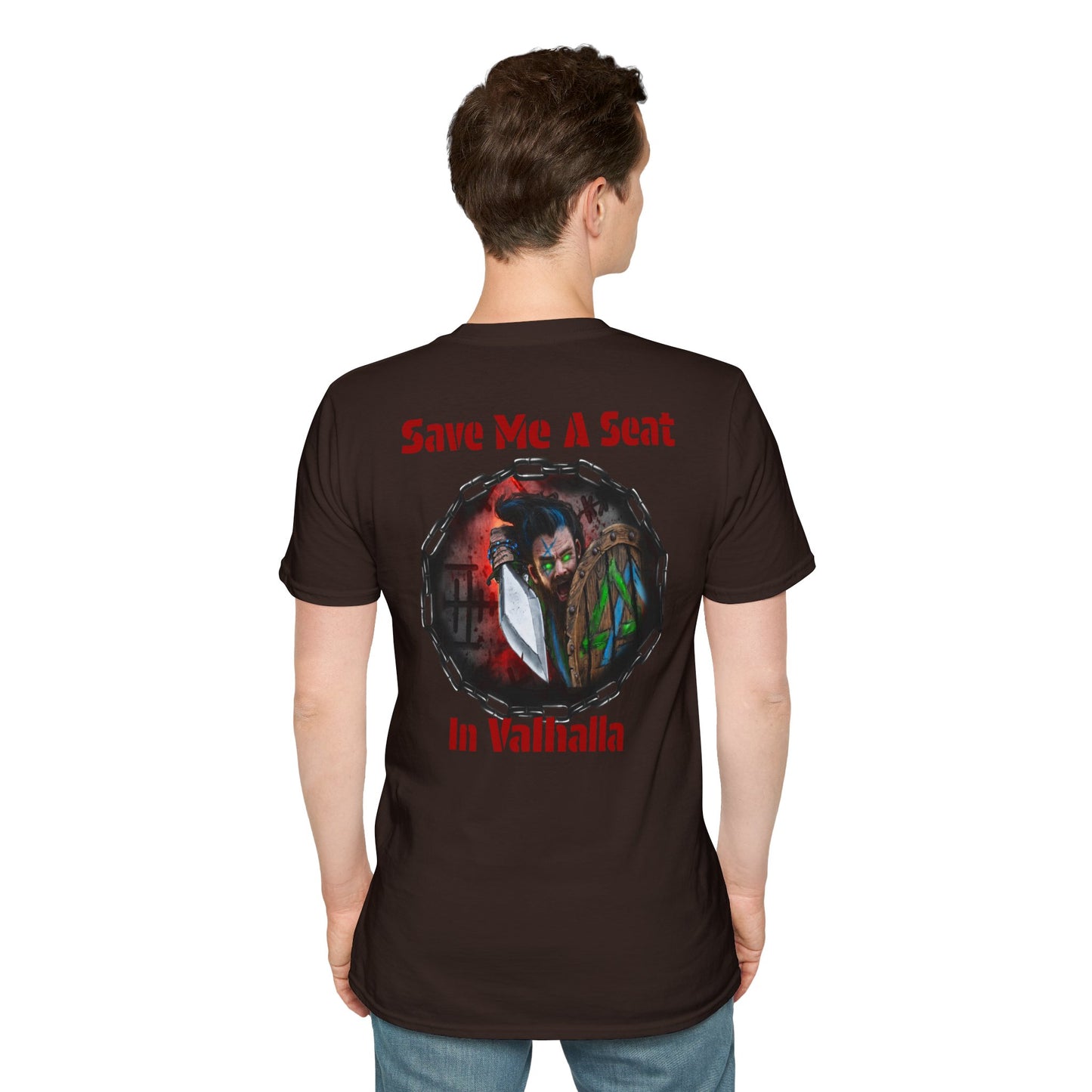 Viking Warrior T-Shirt — "Violence Is Always An Option" / "Save Me A Seat In Valhalla"