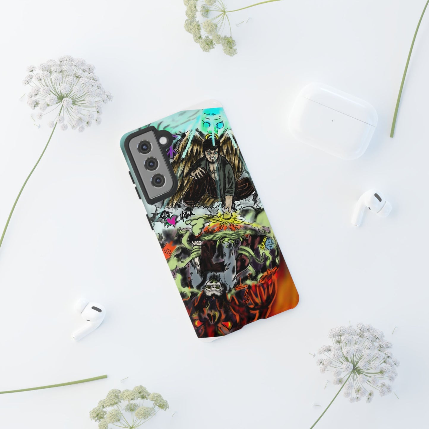 Tough Cases Phone Case, Edgy Art Phone Cover, Unique Gift for Him, Phone Accessories, Halloween Decor