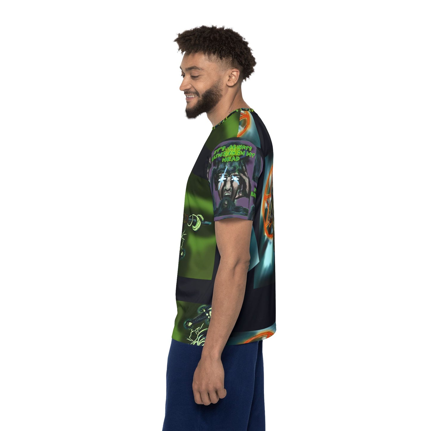 Men's Sports Jersey: Bold Graphic Tee for Gamers, Cosplay, and Halloween, Unique AOP Shirt, Perfect Gift for Nerds