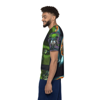 Men's Sports Jersey: Bold Graphic Tee for Gamers, Cosplay, and Halloween, Unique AOP Shirt, Perfect Gift for Nerds