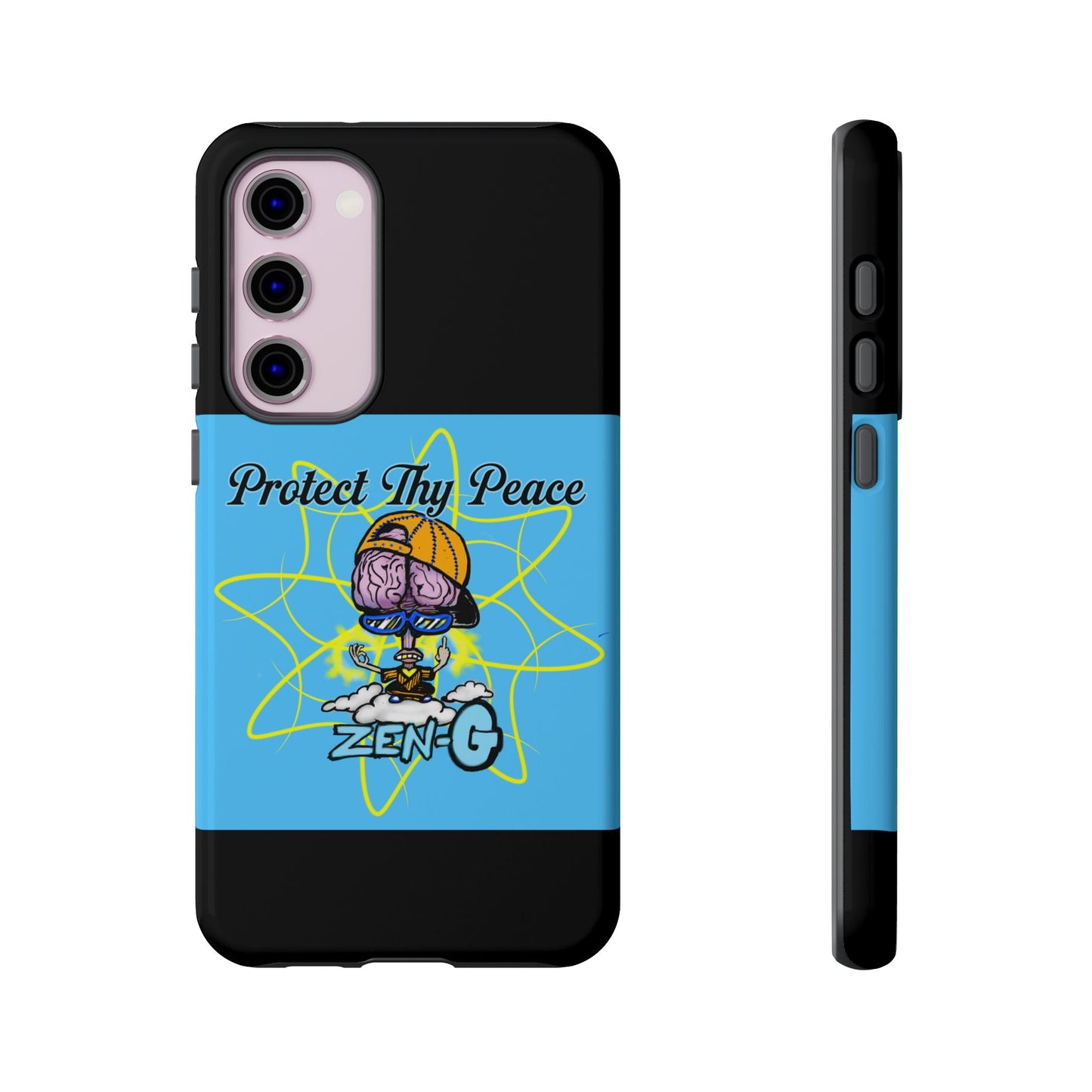 Protect Thy Peace Phone Case, Zen G Tough Case for Stress Relief, Unique Phone Accessory, Holiday Gift, Vibrant Design