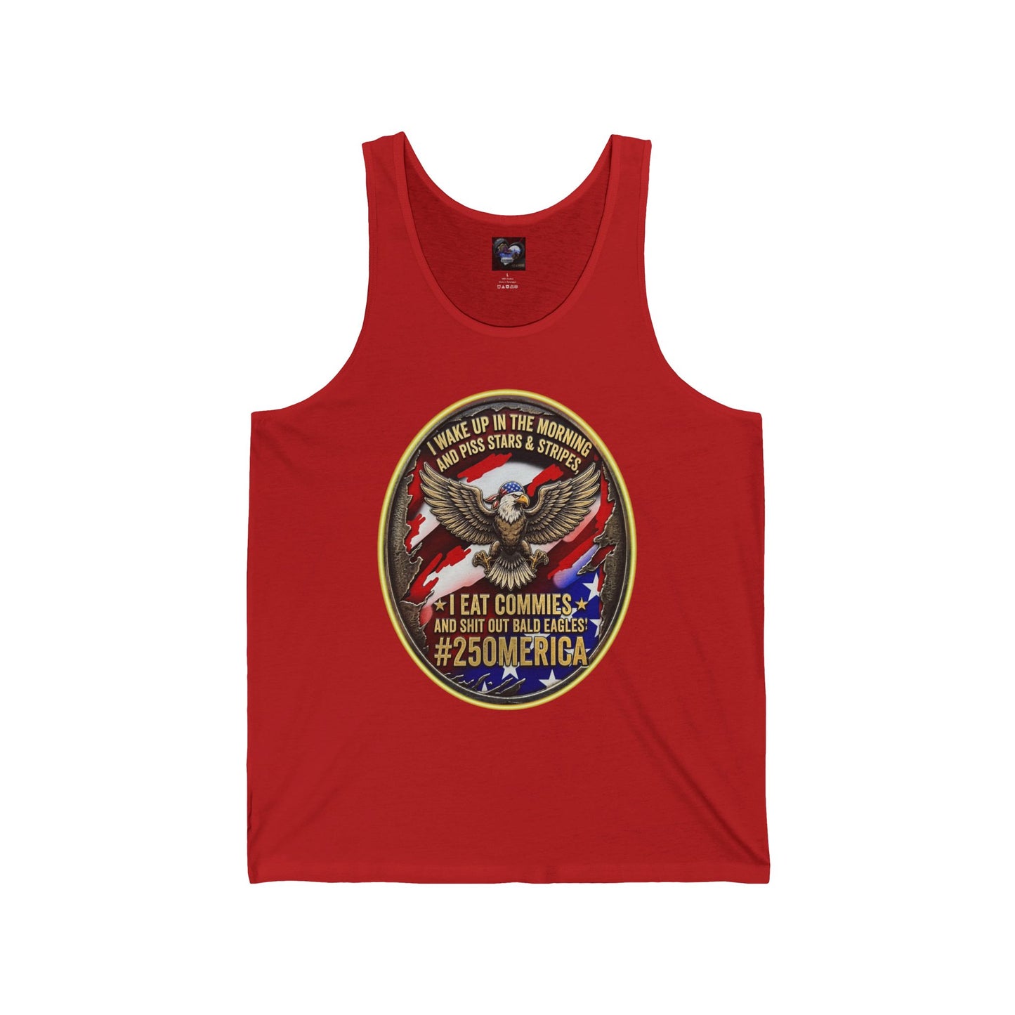 Patriotic Eagle Tank — "I Eat Commies" Vintage USA Graphic Tank Top