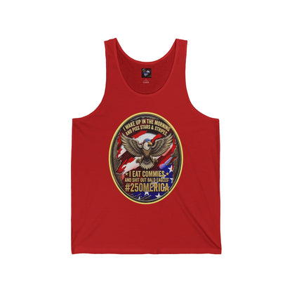 Patriotic Eagle Tank — "I Eat Commies" Vintage USA Graphic Tank Top