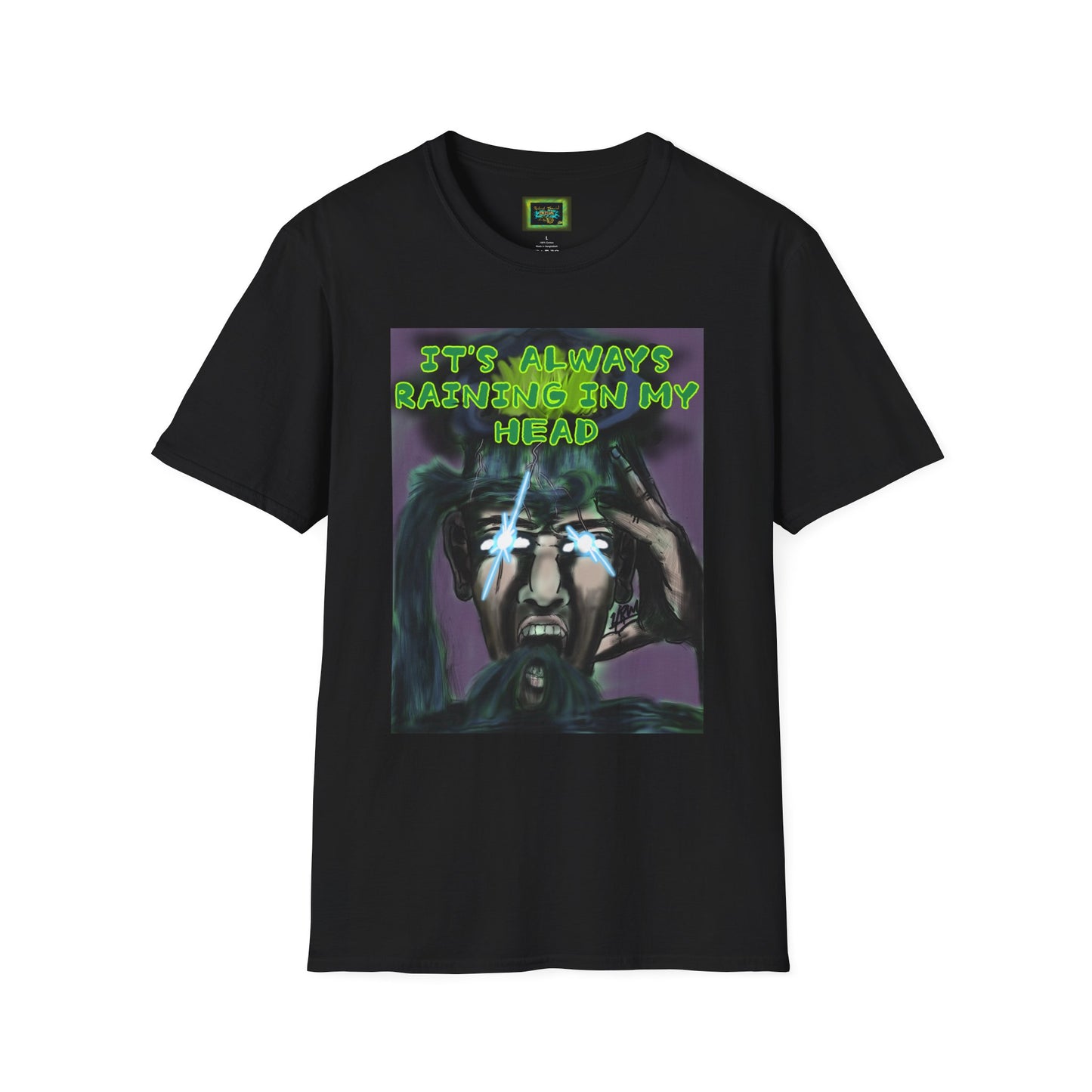 Unisex Graphic T-Shirt - "It's Always Raining in My Head" Horror Art Tee