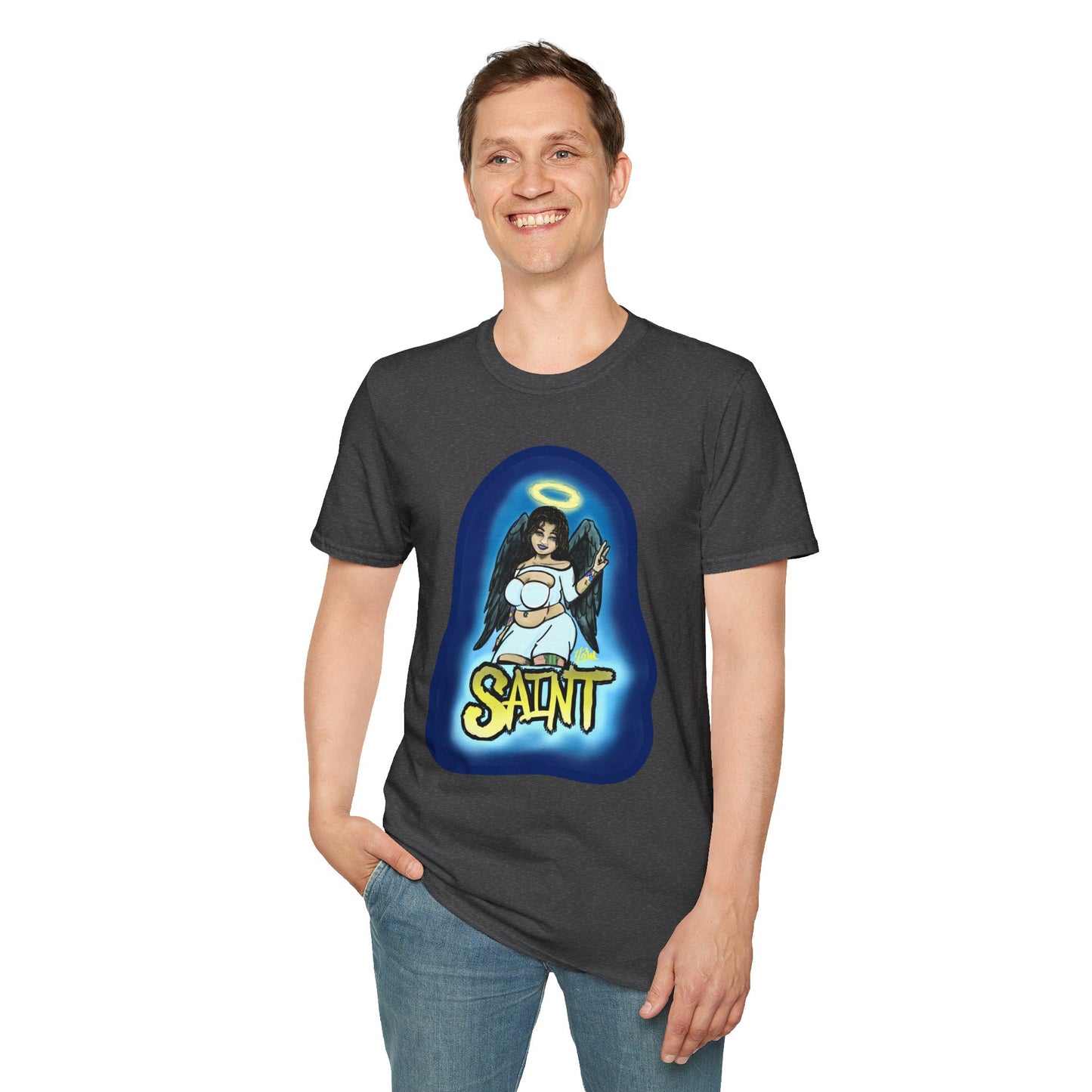 Saint and Sinner Graphic T-Shirt, Unisex Tee for Halloween, Gift for Friends, Statement Shirt, Casual Wear, Gothic Aesthetic