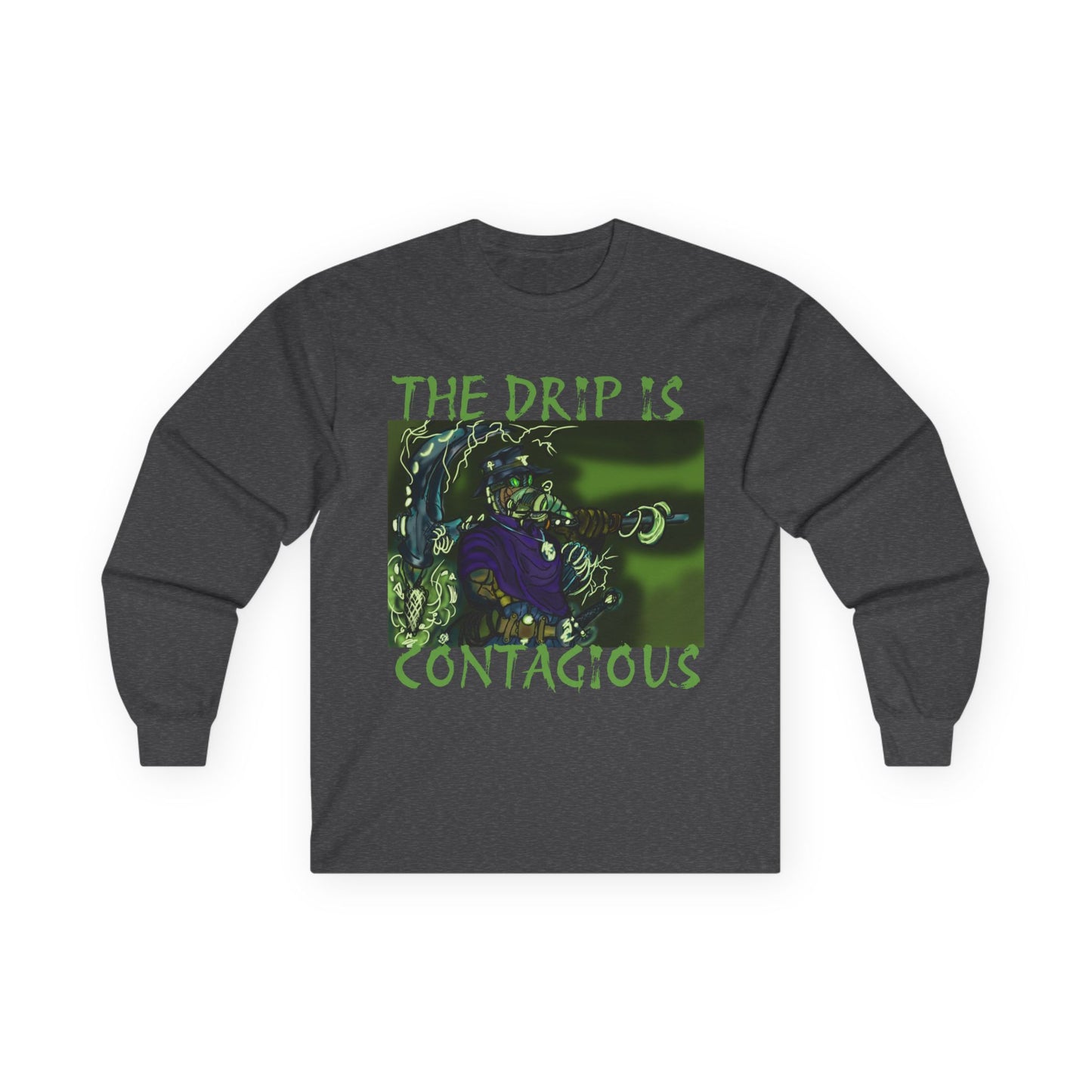 Contagious Drip Long Sleeve Tee - Unisex Graphic Shirt for Halloween and Casual Wear