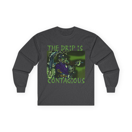 Contagious Drip Long Sleeve Tee - Unisex Graphic Shirt for Halloween and Casual Wear