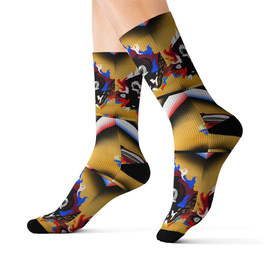 Colorful Graphic Socks, Fun Socks, Unique Gift, Festival Wear, Streetwear Accessories, Creative Sock Designs