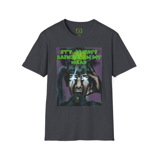 Unisex Graphic T-Shirt - "It's Always Raining in My Head" Horror Art Tee