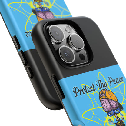 Protect Thy Peace Phone Case, Zen G Tough Case for Stress Relief, Unique Phone Accessory, Holiday Gift, Vibrant Design