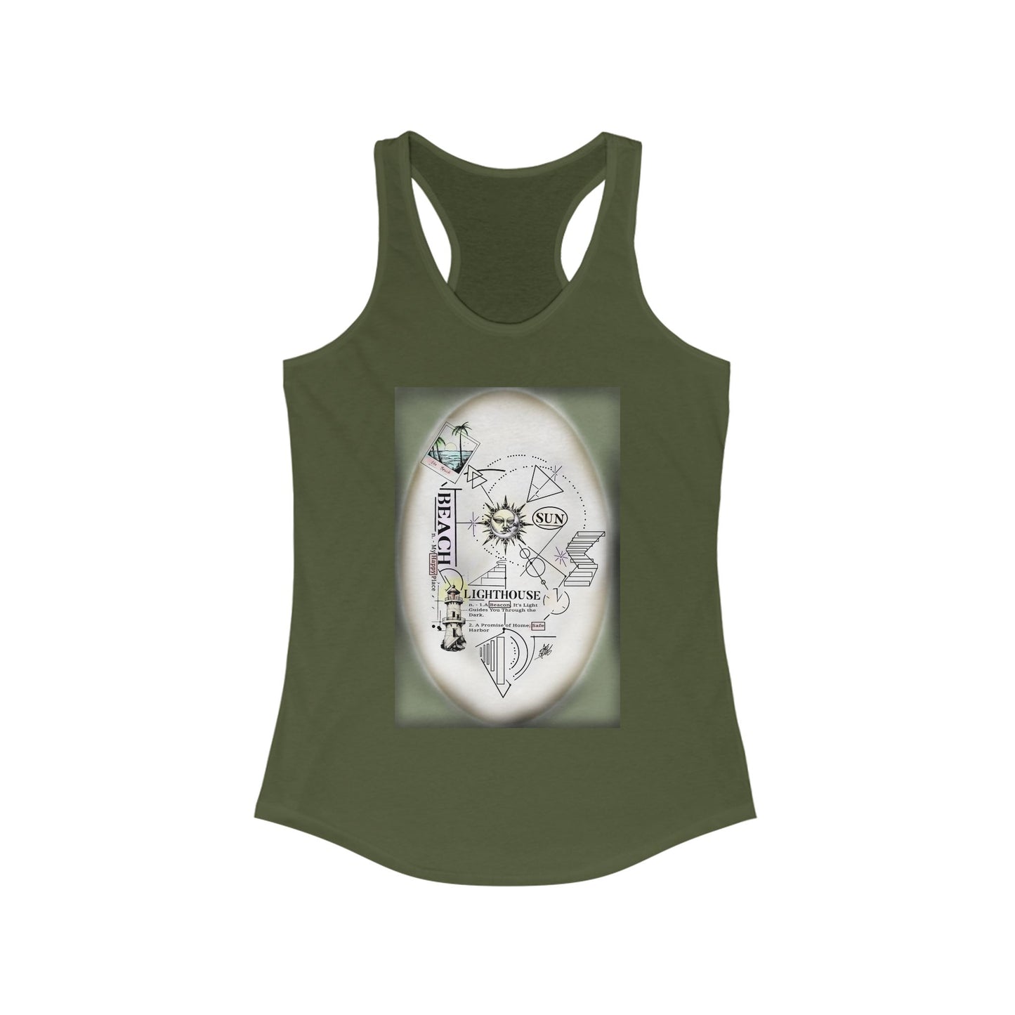 Beach and Sun Women's Racerback Tank Top, Travel Top, Summer Essentials, Workout Tank, Gift for Explorer, Nautical Vibes