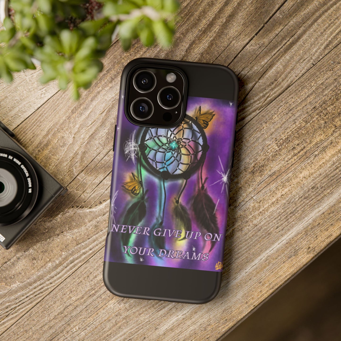 Dream Catcher Phone Case - Never Give Up On Your Dreams, Boho Chic, Gift for Her, Inspirational Decor, Unique Phone Accessory
