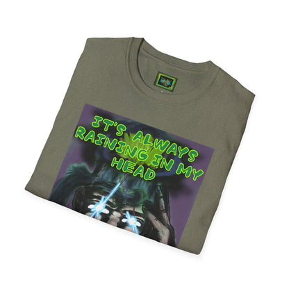 Unisex Graphic T-Shirt - "It's Always Raining in My Head" Horror Art Tee