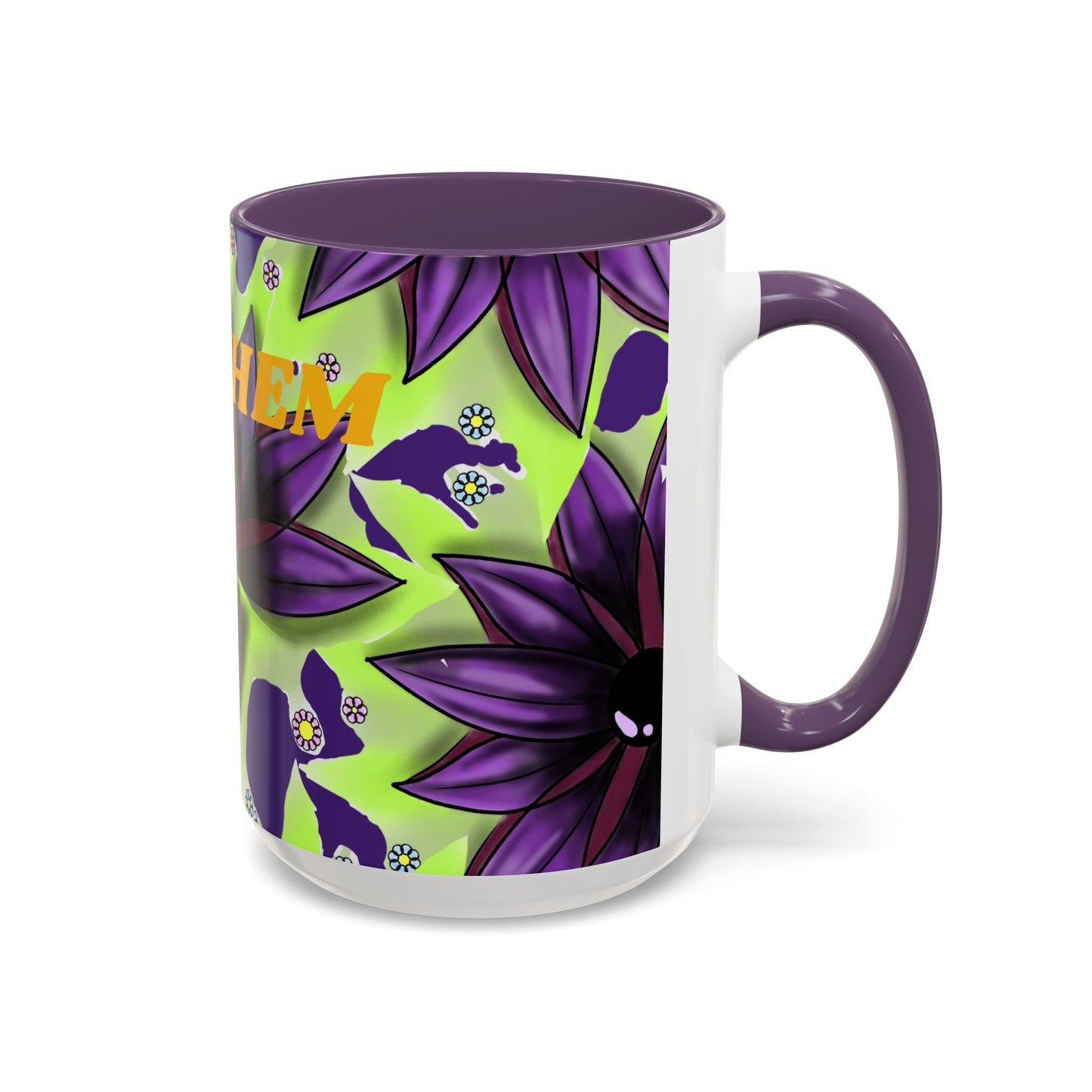 Vibrant Flower Accent Coffee Mug - 11oz & 15oz Semicolon Let Them Design