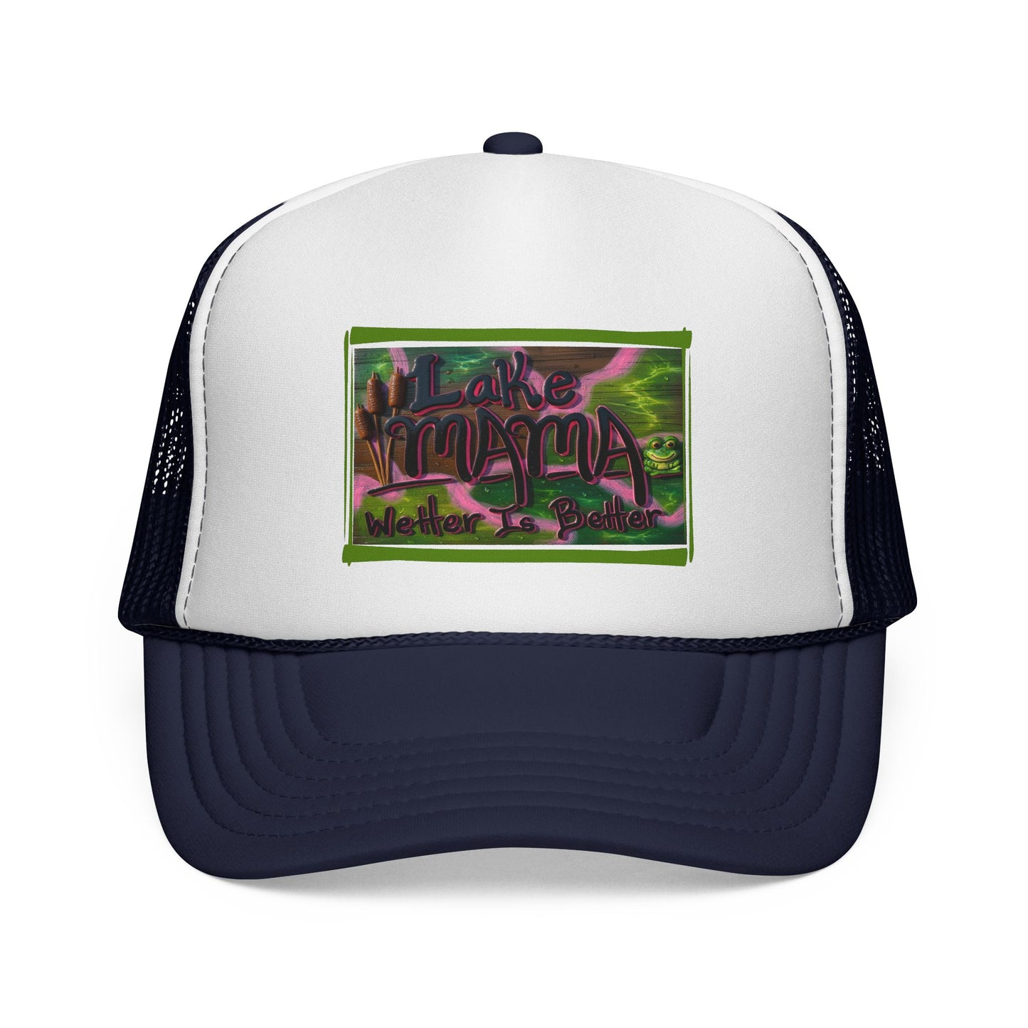 Lake Vibes Trucker Cap — Vintage Nature Graphic ‘Lake’ Mesh Hat