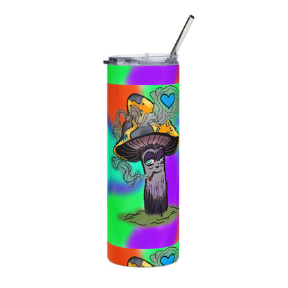 Colorful Psychedelic Stainless Steel Tumbler, 20oz - Perfect for Festivals, Outdoor Adventures, Gift for Nature Lovers, Cool Mushroom Design