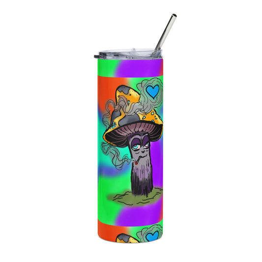 Colorful Psychedelic Stainless Steel Tumbler, 20oz - Perfect for Festivals, Outdoor Adventures, Gift for Nature Lovers, Cool Mushroom Design