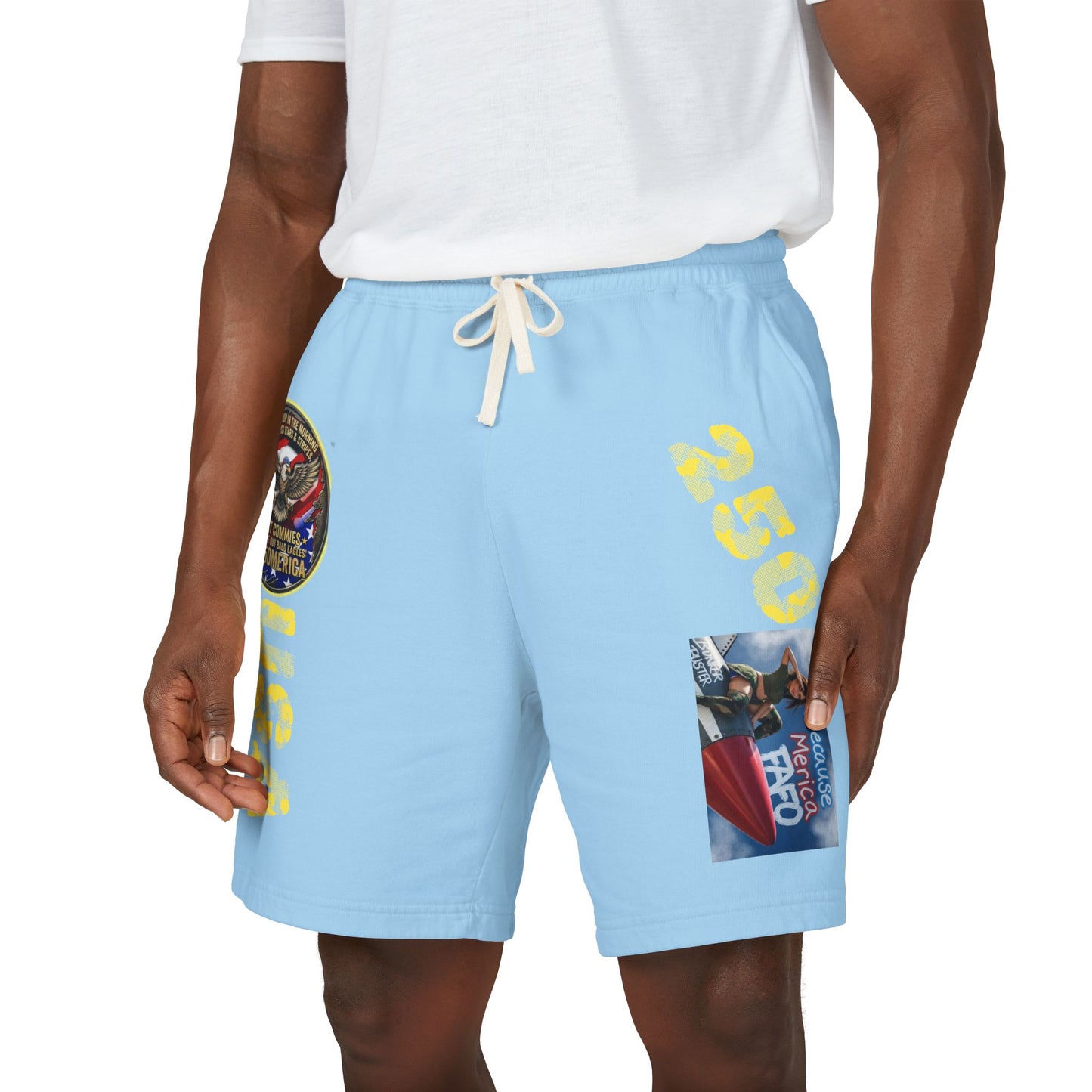 Graphic Sweat Shorts - USA 250 Patch & Retro Hero Print
