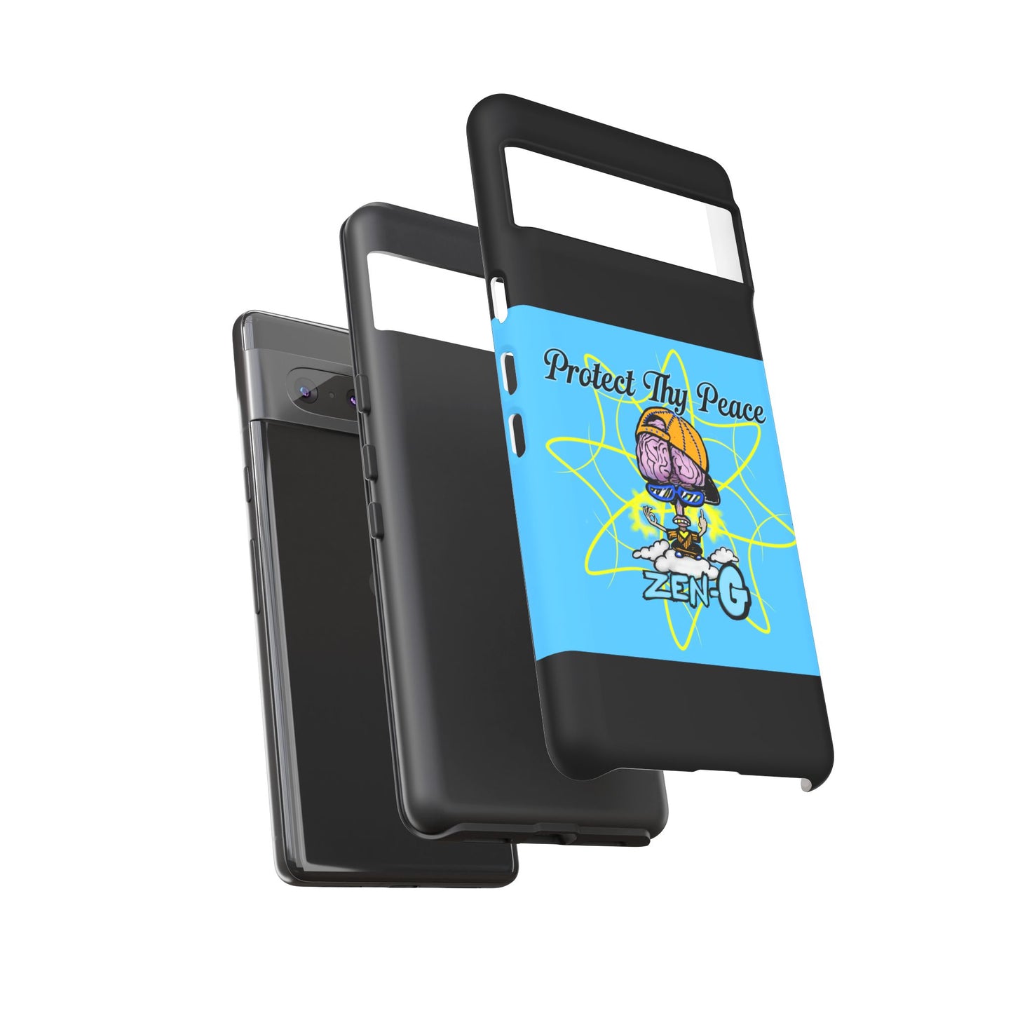 Protect Thy Peace Phone Case, Zen G Tough Case for Stress Relief, Unique Phone Accessory, Holiday Gift, Vibrant Design
